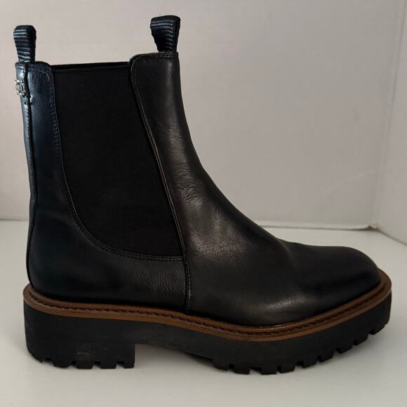 Sam Edelman Laguna Chelsea boot two tone black leather CHUNKY sole pull on 7.5 - Picture 3 of 15